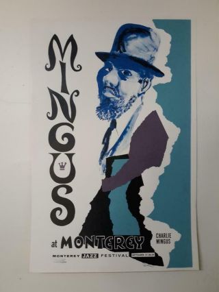 Rare Charlie Mingus Monterey Jazz Festival Poster By Cartoonist Eldon Dedini