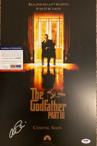 Al Pacino Autograph Psa Certified Godfather Iii Poster