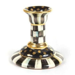Mackenzie Childs Ceramic Courtly Check Candlestick