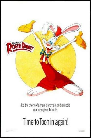 Who Framed Roger Rabbit Rare Style C 27 " X 41 " Movie Poster 1988