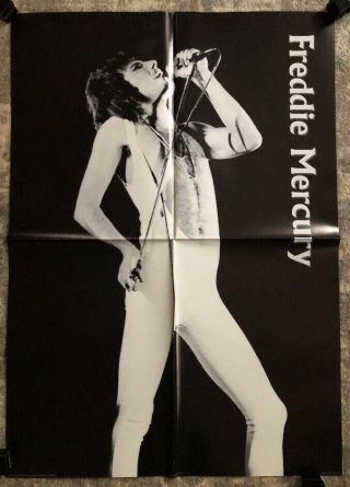 Freddie Mercury Vintage Poster Queen Music Memorabilia Pin - Up 1980’s