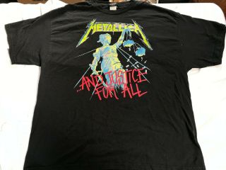 Vintage Metallica And Justice For All 1994 Giant Brand Shirt Adult 2xl Xxl
