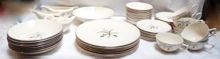 1960s Edwin Knowles Forsythia 46 Piece Set: Dinner Plates,  Cups,  Saucers & More