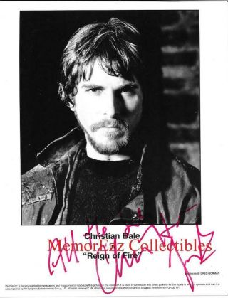 Reign Of Fire Christian Bale Signed Autographed 8x10 B&w Photo