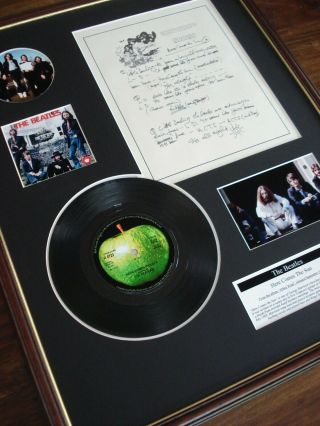 The Beatles Here Comes The Sun 7 " Record Single,  Handwritten Lyrics Montage