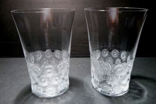 Vintage Lalique Crystal Napsbury (1976 -) 2 14 Oz Tumblers 5 " Made In France