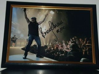 Acdc - Brian Johnson Hand Signed - With - Framed Autographed Photo