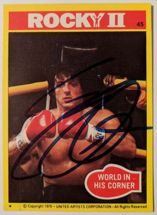 Sylvester Stallone - Autographed Topps Card 45 W/coa
