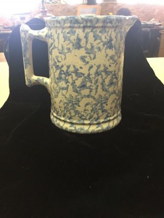 Red Wing 7x5 Spongeware Pottery Pitcher Blue/white