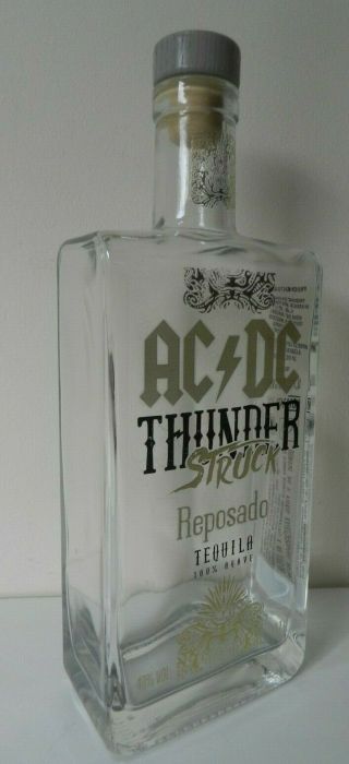 Rare Ac Dc Thunderstruck Tequilla Resposado Empty Bottle Collectable