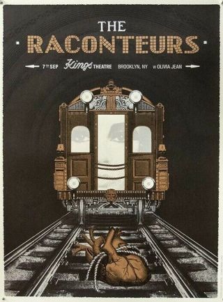The Raconteurs Nyc Tour Gig Poster Litho Brooklyn Jack White York 2019