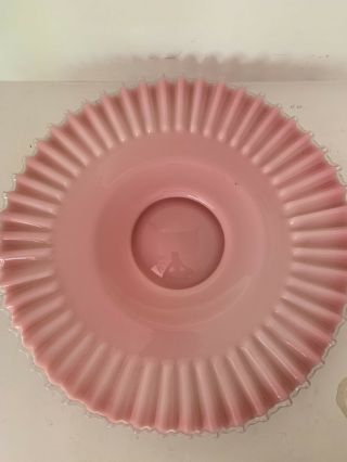 Large Vintage Fenton Pink Milk Glass 15.  5”inch Serving Plate Platter.  Rare