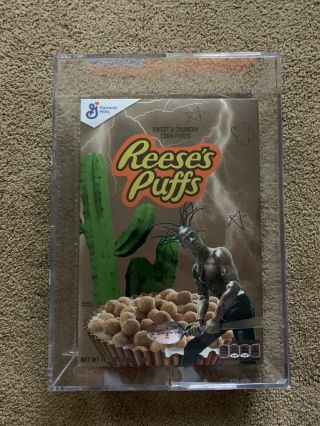 Travis Scott Reeses Puffs Cereal With Acrylic Box Authentic