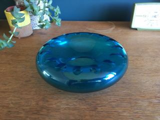 Marc Newson Signed Blue Art Glass Hollow " Urchin " Ashtray Mid 1990s