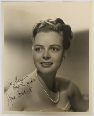 Rare Early Movie Actress Hand Signed June Lockhart 8 X 10 Photo Lost In Space