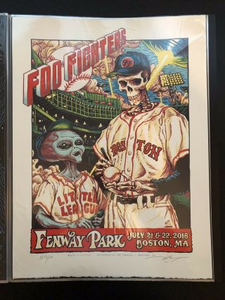 Foo Fighters Poster Boston Fenway Park Aj Masthay Ae Xx/100