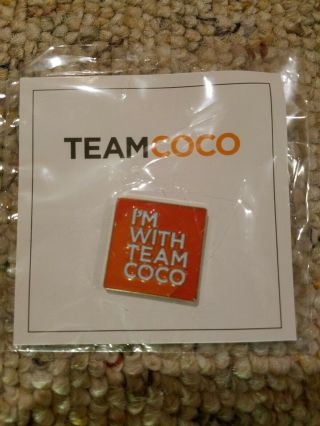 I’m With Team Coco Conan O’brien Late Night Orange Collectors Pin