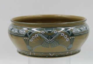 Buffalo Pottery Emerald Deldare Ware Bowl 1911 Art Nouveau 3