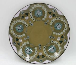 Buffalo Pottery Deldare Ware 8 " Plate 1911 Peacock Art Nouveau