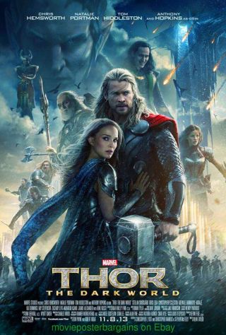 Thor 2 The Dark World Movie Poster Ds 27x40 Chris Hemsworth Final Style Con