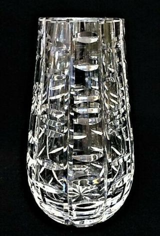 Rare Vintage Signed Waterford Crystal Glass Vase Heavy Sparkling Wedding Gift