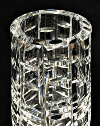 Rare Vintage Signed Waterford Crystal Glass Vase Heavy Sparkling Wedding Gift 3