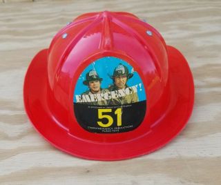 1975 Vintage Emergency 51 Tv Series Placo Toy Fireman Firefighter Helmet