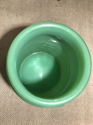 Vintage Jadite Jadeite Glass Tea Jar Canister 2115 - 6 Ribbed with Lid 8