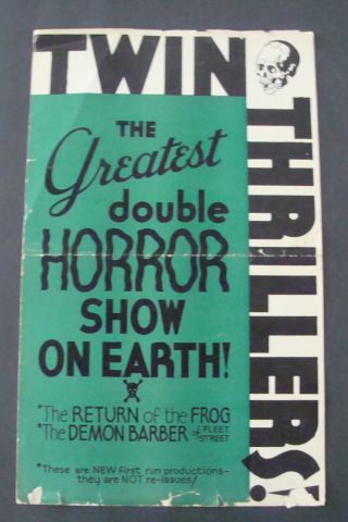 Return Of The Frog Demon - Barber Of Fleet Street Press Book Horror Double Feature