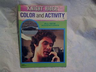 1984 Knight Rider Coloring And Activity Book,  Green,  David Hasselhoff,  Kitt,  Devon