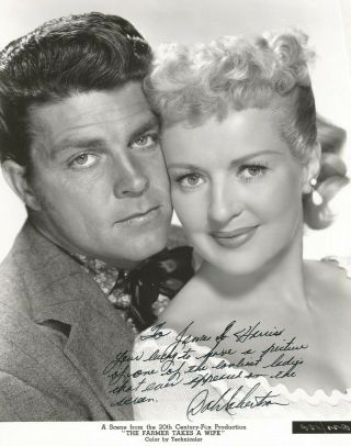 Dale Robertson Autographed He Mentions Betty Grable In His Note - Betty Is Here