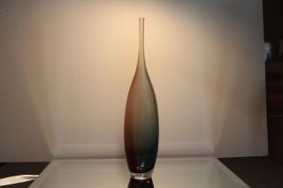 Kosta Boda Tobago Bottle Bud Vase Signed Designer Kjell Engman 17 " Tall