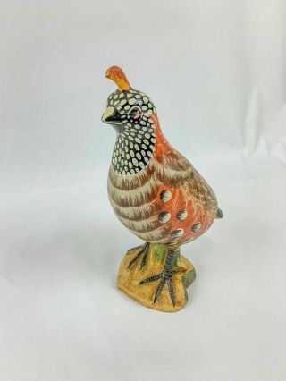 Vintage Mottahedeh Design Italy Ceramic Quail Bird Signed Figurine Sculpture