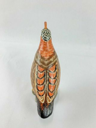 Vintage Mottahedeh Design Italy Ceramic Quail Bird Signed Figurine Sculpture 6