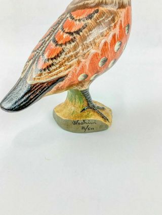 Vintage Mottahedeh Design Italy Ceramic Quail Bird Signed Figurine Sculpture 7