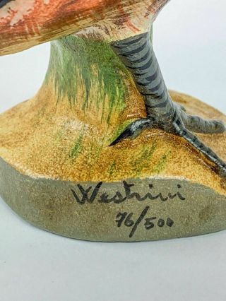Vintage Mottahedeh Design Italy Ceramic Quail Bird Signed Figurine Sculpture 8