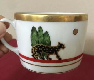 Cartier LA MAISON DE LOUIS CARTIER Cheetah Cat Porcelain Cup & Saucer 5