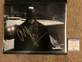 Christian Bale Signed 11x14 Photo Batman Begins Autograph Bas Beckett