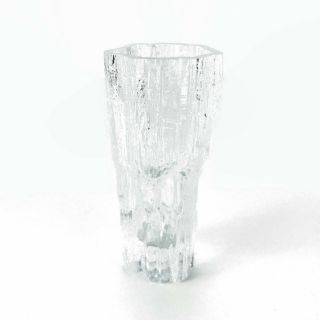 Tapio Wirkkala For Iittala Ice Glass Vase 3y29 Vintage Signed Art Finland
