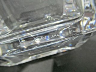 VINTAGE DAUM FRANCE MODERNIST BRUTALIST CRYSTAL ART GLASS ASHTRAY SIGNED MCM 7