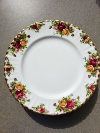 Royal Albert/england China " Old Country Roses " Set 8 Dinner Plates 10.  25 Inches