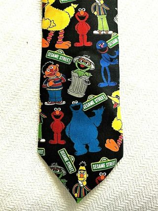 Vtg Sesame Street Men’s Necktie Undated Children’s Television Workshop Ctw Label