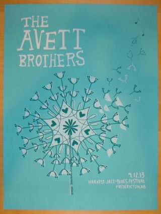 2013 The Avett Brothers - Fredericton Silkscreen Concert Poster By Kat Lamp S/n