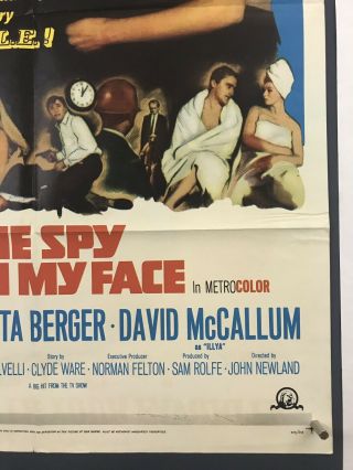 SPY WITH MY FACE Movie Poster (Fine, ) One Sheet 1965 Robert Vaughn 3915 4