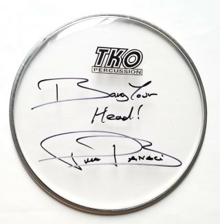 Frankie Banali Of Quiet Riot Real Hand Signed 10 " Drumhead 1 W/ Insc.