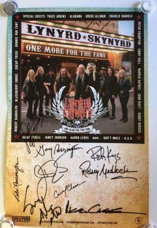 Lynyrd Skynyrd Autograph Signed 11 X 17 One More For The Fans Concert Poster