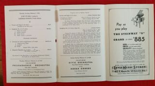 2/9/1939 GEORGES ENESCO Eastman Theatre SIGNED Box B PROGRAM Ink ROCHESTER 3