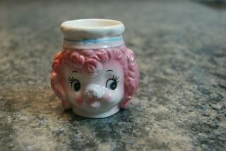 Lefton Pink Poodle Egg Cup 2 Small Flee Bites & Very Rare