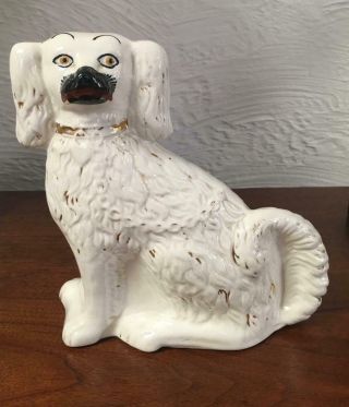 Antique Staffordshire Spaniel Dog 8.  25 "