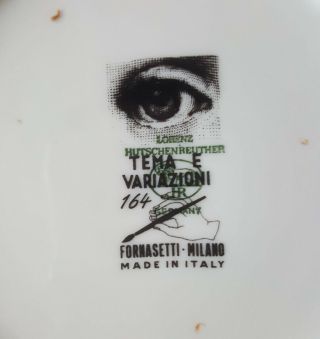 Vintage Piero Fornasetti Tema E Variazioni 164 Plate 